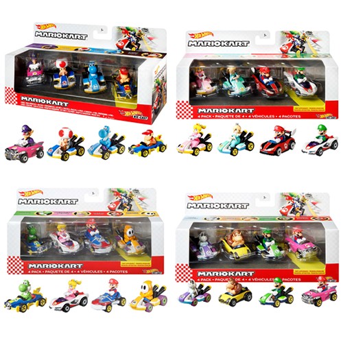 Hot Wheels Mario Kart Characters and Die-Cast Kart Vehicles, Set