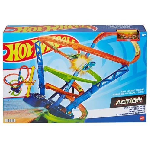 1:64 Scale Diecast - Hot Wheels Action - Spiral Speed Crash Playset
