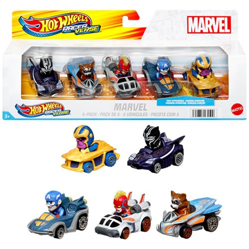 1:64 Scale Diecast - Hot Wheels - Racerverse - Marvel - Racers 5-Pack