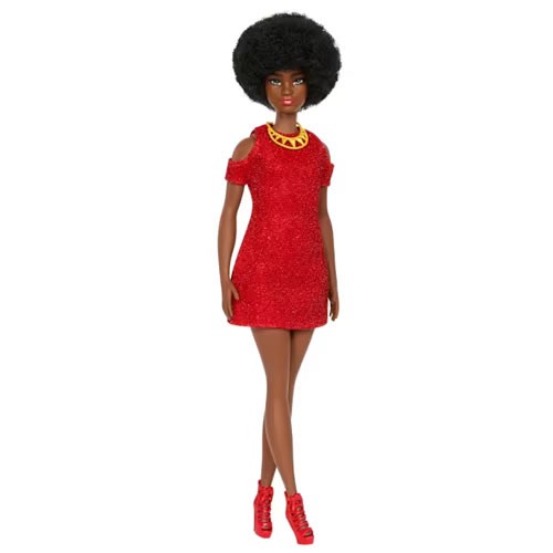 Barbie Fashionistas Dolls - #221 Babie (Natural Black Hair / Red Dress & Accessories) (65th Anniversary)