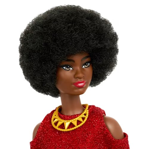 Barbie Fashionistas Dolls - #221 Babie (Natural Black Hair / Red Dress & Accessories) (65th Anniversary)
