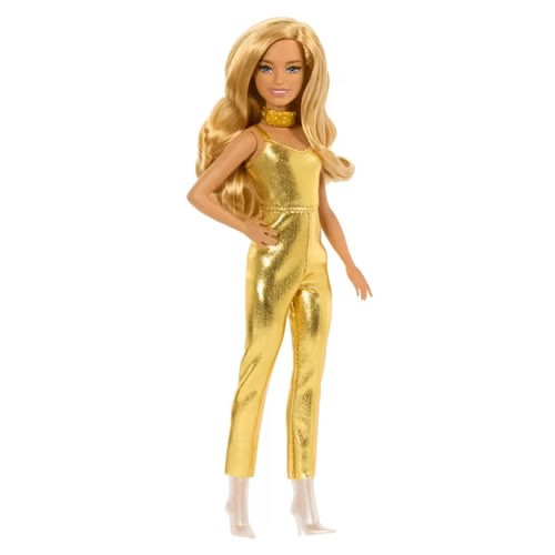 Barbie Fashionistas Dolls - #222 Barbie Petite (Blonde Wavy Hair / Golden Jumpsuit) (65th Anniversary)