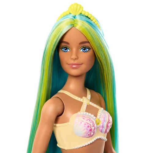 Barbie Dolls - Mermaid (Blue And Yellow Hair / Turquoise Tail And Headband Accessory)