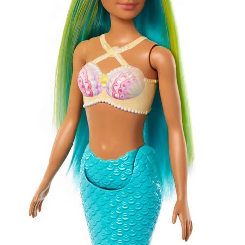 Barbie Dolls - Mermaid (Blue And Yellow Hair / Turquoise Tail And Headband Accessory)
