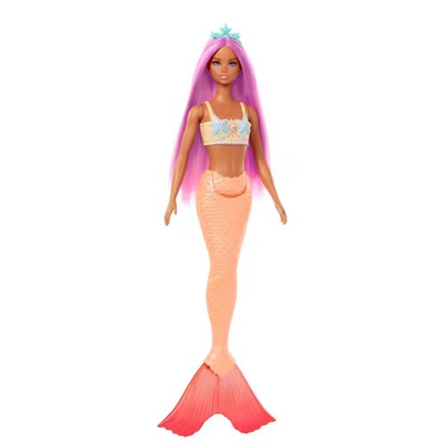 Barbie Dolls - Mermaid (Pink Hair / Soft Orange Tail And Headband Accessories)