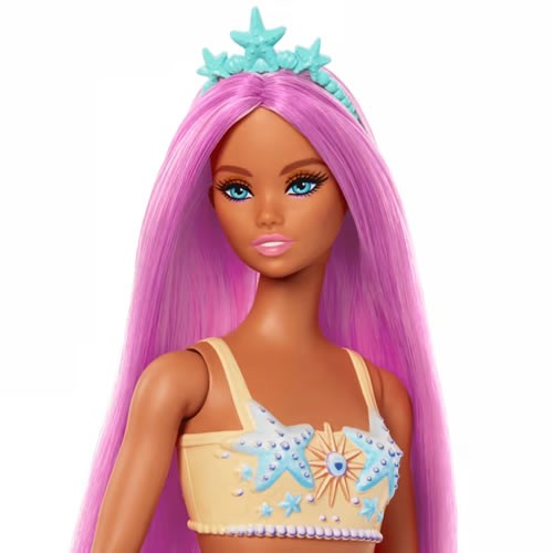 Barbie Dolls - Mermaid (Pink Hair / Soft Orange Tail And Headband Accessories)
