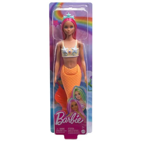 Barbie Dolls - Mermaid (Pink Hair / Soft Orange Tail And Headband Accessories)