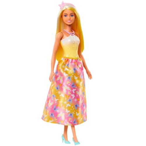 Barbie Dolls - Royal (Brightly Highlighted Hair / Butterfly-Print Skirt And Accessories)