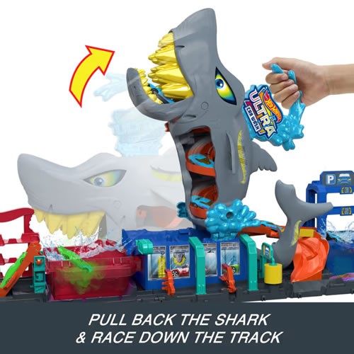 1:64 Scale Diecast - Hot Wheels City - Ultra Shark Car Wash
