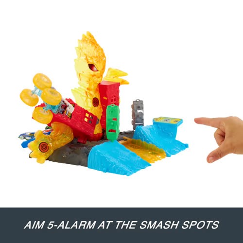 1:64 Scale Diecast - Hot Wheels Monster Trucks Power Smashers - 5-Alarm Torch Tower Takedown