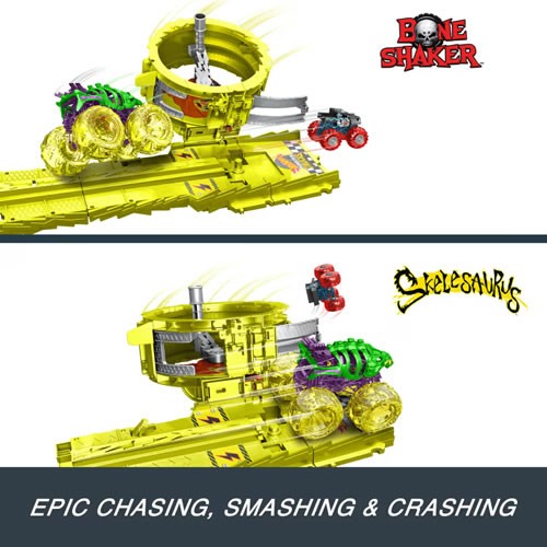 1:64 Scale Diecast - Hot Wheels Monster Trucks Power Smashers - Charge & Chase Challenge