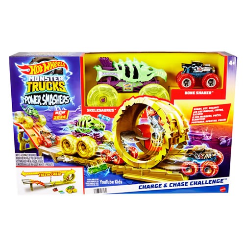 1:64 Scale Diecast - Hot Wheels Monster Trucks Power Smashers - Charge & Chase Challenge