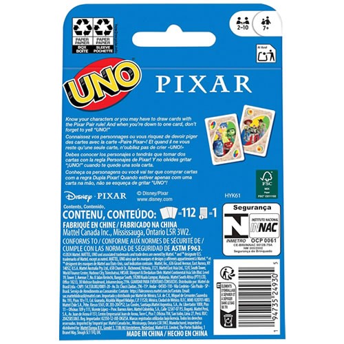 Card Games - UNO Pixar