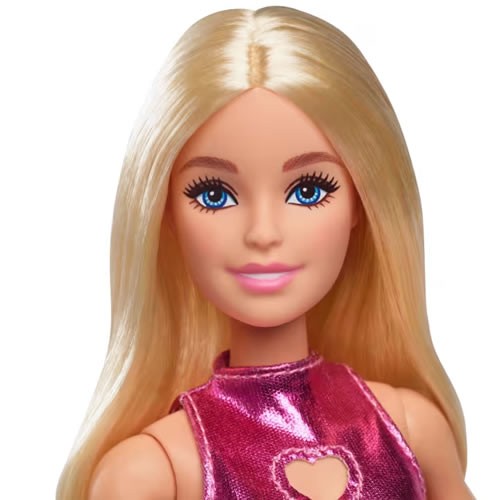 Barbie Fashionistas Dolls - #230 Barbie (Metallic Pink Minidress With Heart Cut-Out / Blond Hair)