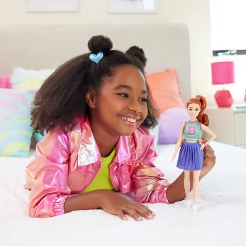 Barbie Fashionistas Dolls - #232 Barbie (Jersey Top And Pleated Purple Skirt / Red Hair)