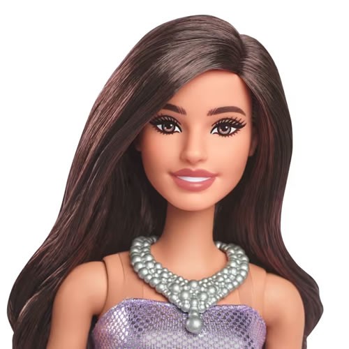 Barbie Fashionistas Dolls - #234 Barbie (Sequined Purple Dress And Silvery Accessories / Brown Hair)