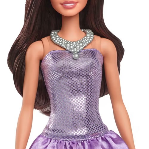 Barbie Fashionistas Dolls - #234 Barbie (Sequined Purple Dress And Silvery Accessories / Brown Hair)
