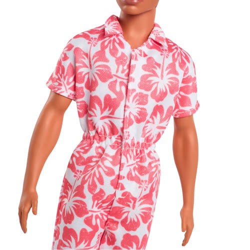 Barbie Fashionistas Dolls - #235 Ken (Hawaiian Print Jumpsuit With Green Sandals / Brown Hair)