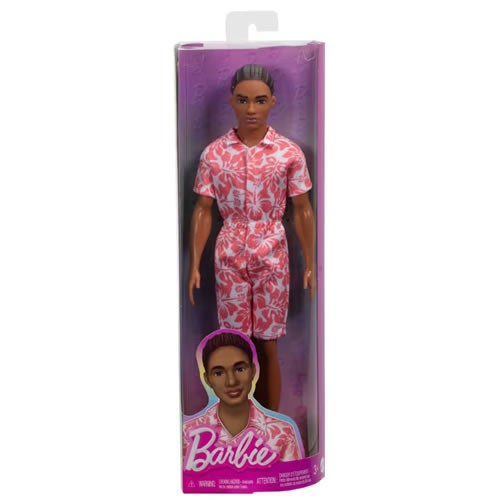 Barbie Fashionistas Dolls - #235 Ken (Hawaiian Print Jumpsuit With Green Sandals / Brown Hair)