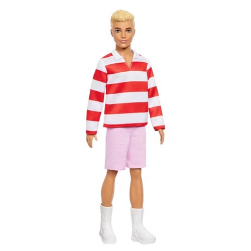 Barbie Fashionistas Dolls - #241 Ken (Red Striped Top And Pink Shorts With White Sneakers / Blonde)