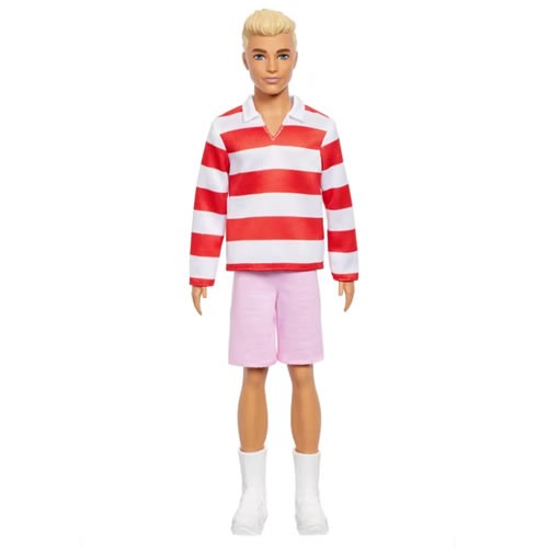 Barbie Fashionistas Dolls - #241 Ken (Red Striped Top And Pink Shorts With White Sneakers / Blonde)