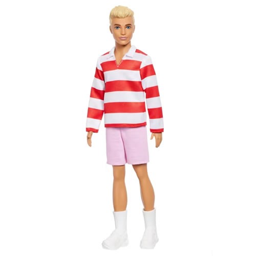 Barbie Fashionistas Dolls - #241 Ken (Red Striped Top And Pink Shorts With White Sneakers / Blonde)