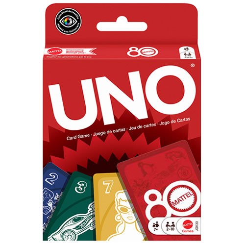 Card Games - UNO Mattel 80th Anniversary Ruby Red