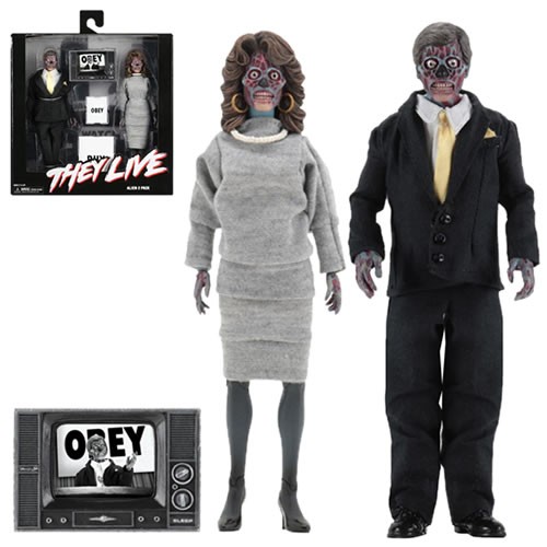 Retro Clothed Action Figures - They Live - 8" Aliens (Male / Female) 2-Pack