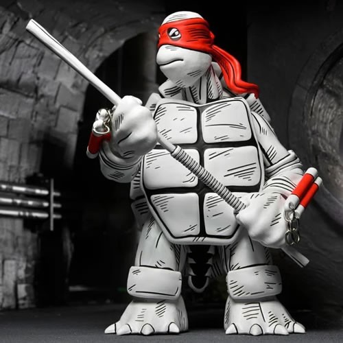 TMNT 7" Scale Figures - Mirage Comics - Black And White First Turtles 2-Pack