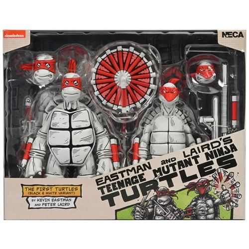 TMNT 7" Scale Figures - Mirage Comics - Black And White First Turtles 2-Pack