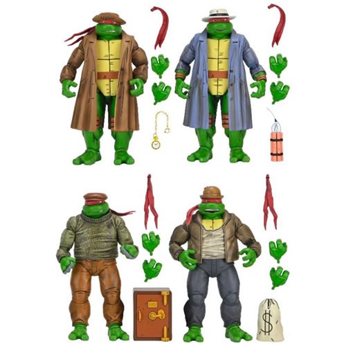 TMNT 7" Scale Figures - Mirage Comics - Gangster Turtles 4-Pack