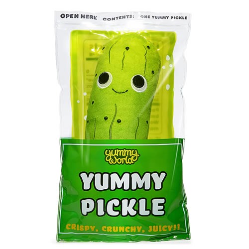 Yummy World Plush - 10" Crunchy Pickle In Bag Interactive Plush