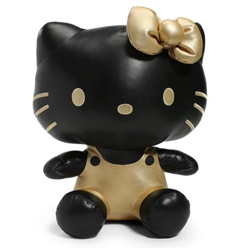Hello Kitty Plush - 13" Black & Gold Pleather Premium Plush