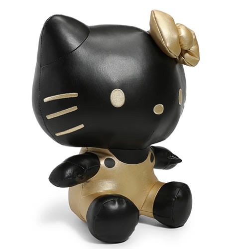 Hello Kitty Plush - 13" Black & Gold Pleather Premium Plush