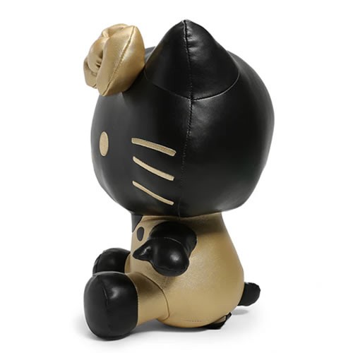 Hello Kitty Plush - 13" Black & Gold Pleather Premium Plush