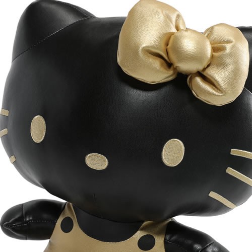 Hello Kitty Plush - 13" Black & Gold Pleather Premium Plush