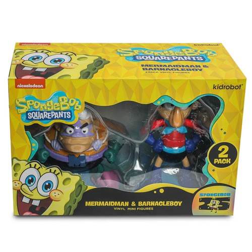 SpongeBob SquarePants Figures - Mermaidman & Barnacleboy Vinyl Mini Figure 2-Pack