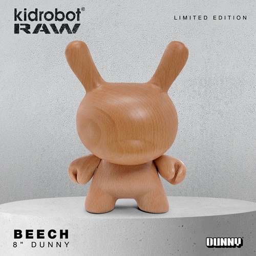 Dunny Figures - Kidrobot RAW - 8" Beech Wood Dunny