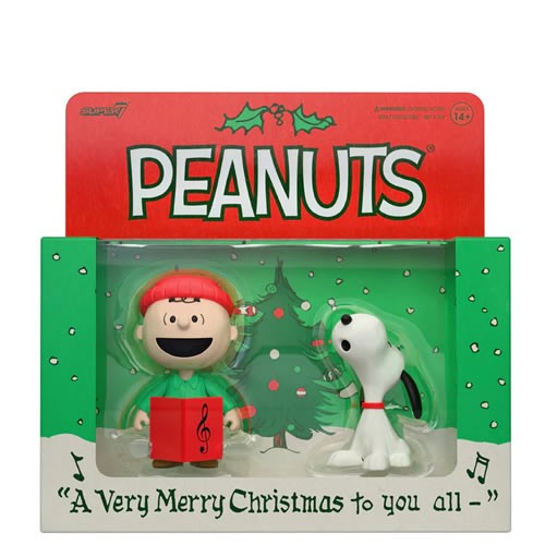 ReAction Figures - Peanuts - Charlie Brown And Snoopy (Caroling) 2-Pack