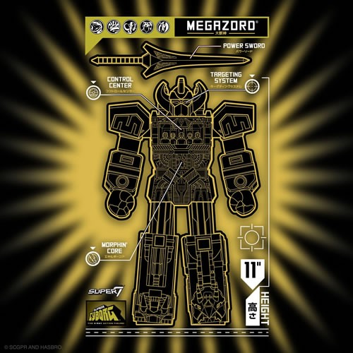 Super Cyborg Figures - Mighty Morphin Power Rangers - Megazord (Black / Gold)