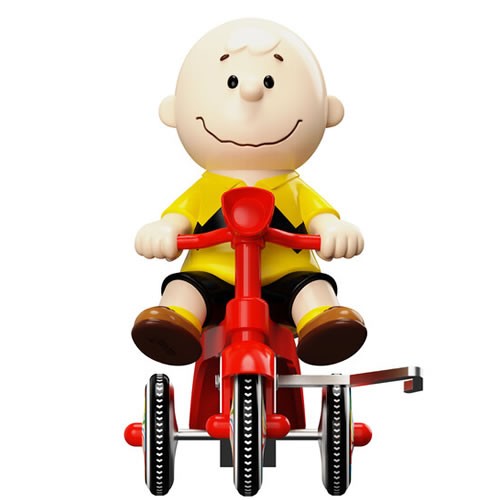 Super Cycles Figures - Peanuts - Charlie Brown (Yellow Shirt w/ Red Trike)