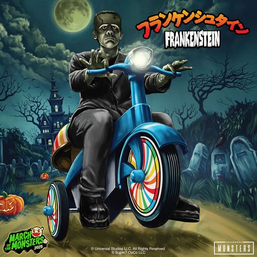 Super Cycles Figures - Universal Monsters - Frankenstein (Black w/ Blue Trike)