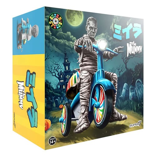 Super Cycles Figures - Universal Monsters - The Mummy (Light Grey w/ Blue Trike)