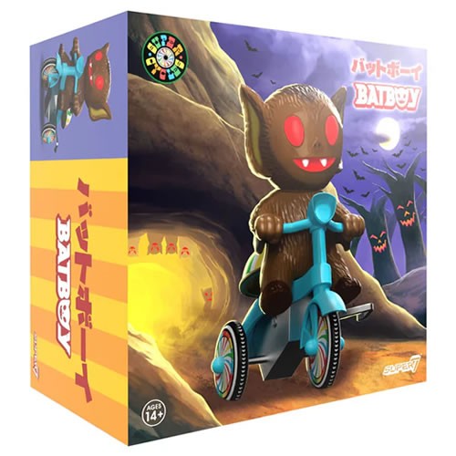 Super Cycles Figures - Bat Boy (Brown w/ Blue Trike)