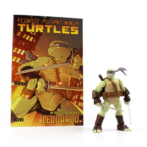 BST AXN Best Action Figures - TMNT - IDW Comics - 5" Leonardo V2 w/ Limited Edition Comic