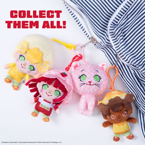 Strawberry Shortcake Plush - 12pc Backpack Clip Assorted Display