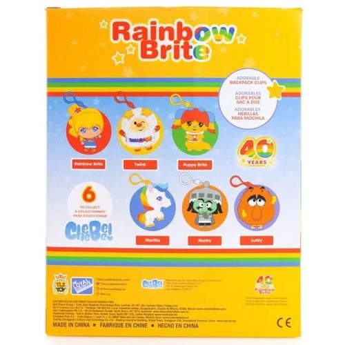 Rainbow Brite Backpack Clips - 24pc 2.5" Blind Bag CheeBee Display