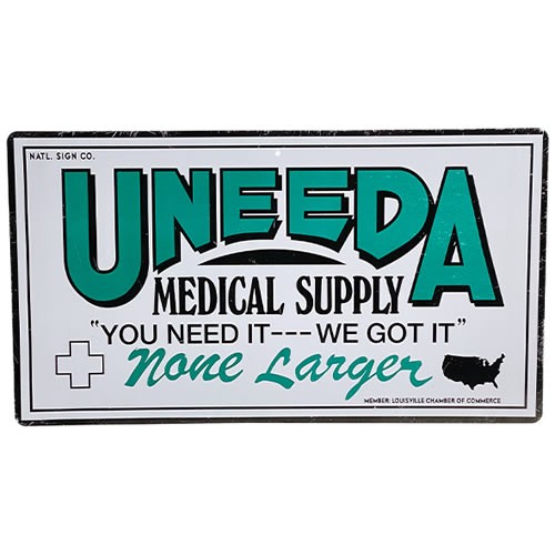 Prop Replicas - The Return Of The Living Dead - Uneeda Medical Supply Metal Sign