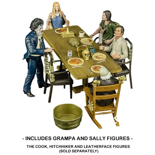 The Texas Chainsaw Massacre (1974) Playsets - 5" Scale Dinner Scene w/ Grampa and Sally Figures