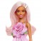 Barbie Fashionistas Dolls - #238 Barbie (Strapless Rose Dress / Pink Hair With Barrette Accessory)